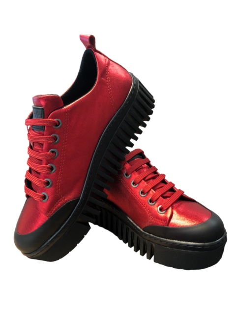 ART 1535 BRIGHTON Nappa Leder Sneakers mit Schnürung und Wechselfußbett schwarz creme rosé rot